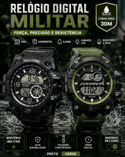 Relógio Militar Digital Á Prova D'água