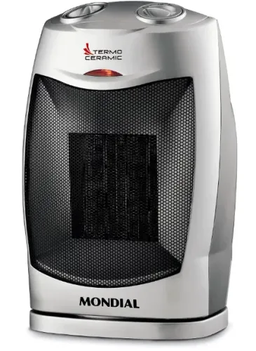 Aquecedor Termo Ceramic, Mondial, Preto/Prata, 1500W, 220V