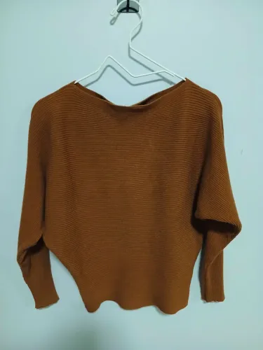 BLUSA TRICÔ MARIA VALLENTINA MARROM TAM M