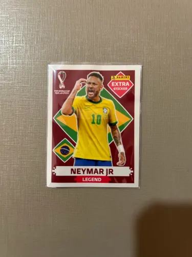 Figurinha Neymar Jr Legend Bordô Extra Sticker Copa Qatar 2022