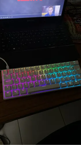 Teclado Mêcanico Gamer Husky Blizzard, 60%, RGB, Switch Gateron Brown, ABNT2, Branco