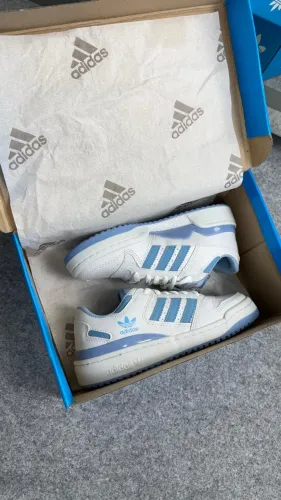 Adidas Fórum Low Branco/Azul Sola Emborrachada Feminino Premium - Disponível 34 AO 43