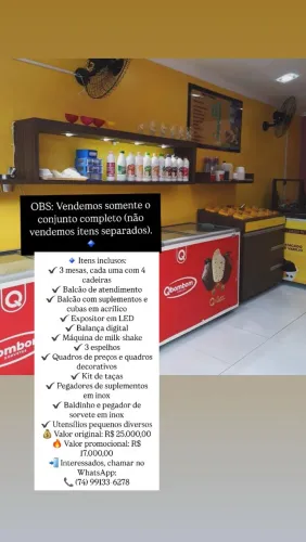 Vendemos kit completo para montar sorveteira e açaiteria