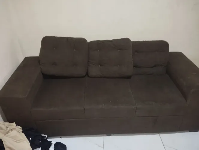 Conjunto Sofá 3 E 2 Lugares Suede Chamego 300 reais