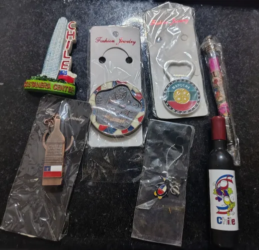 Souvenir chilenos chaveiro e imãs 