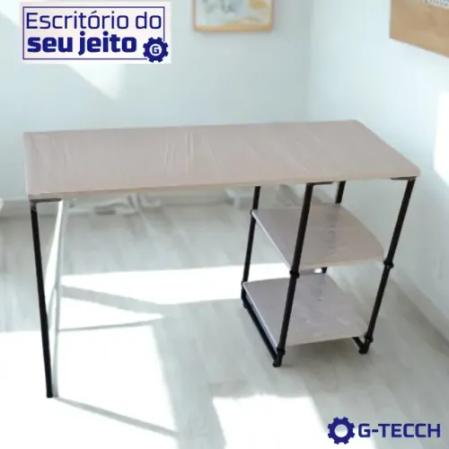 Escrivaninha com prateleira 1,1m NOVA Mesa Multiuso de Estudo para Computador Notebook