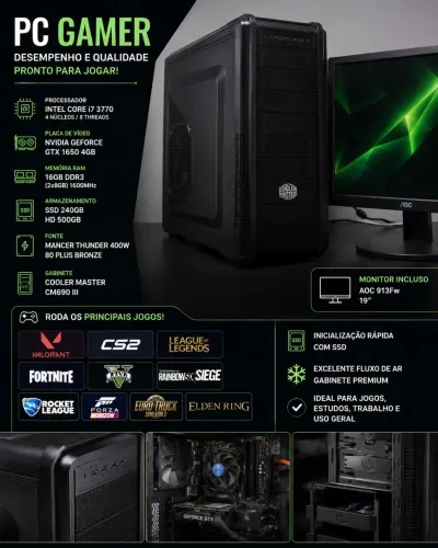 PC Gamer de entrada + Monitor