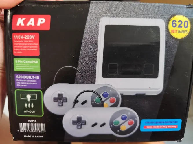 Mini Vídeo Game Retrô KAP-6 (estilo clássico do Super Nintendo)