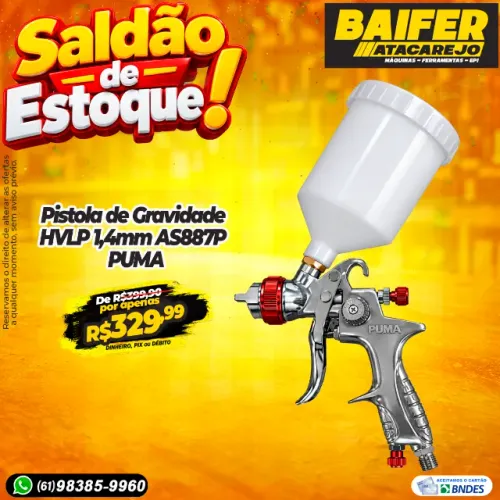 Pistola de Gravidade HVLP 1,4mm AS887P PUMA