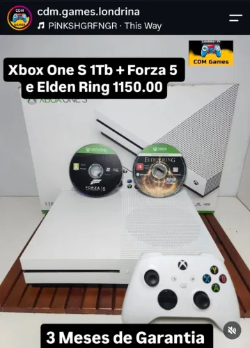 Xbox One S 1Tb + Forza 5 + Elden Ring 1150.00 - Não Aceito Oferta 