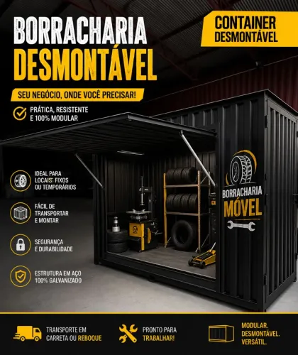 Container borracharia desmontável