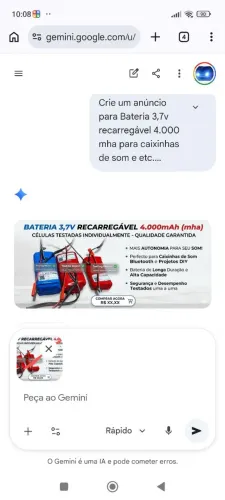 Bateria 3,7v recarregável para caixinha de som.