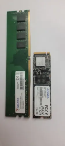 Memória adata 4gb DDR4 e SSD NVME 512 GB ADATA
