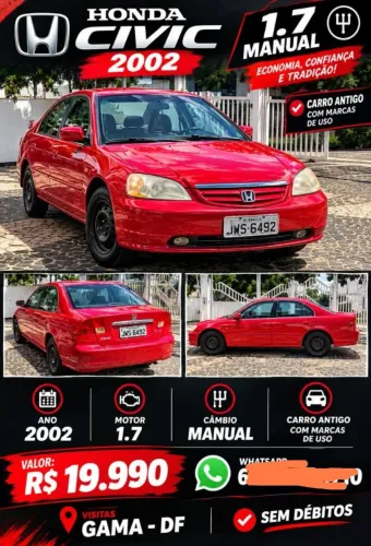 Honda Civic Sedan LX 1.7 16V 115cv Mec. 4P 2002