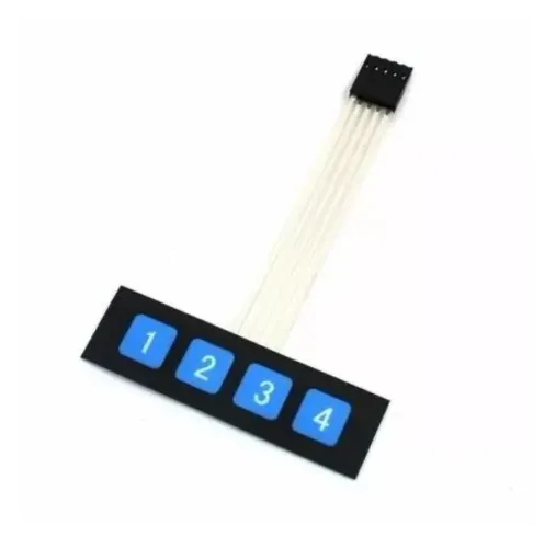 Teclado Membrana Matricial 1x4 4 Teclas Arduino Automação Robotica COD-AM228