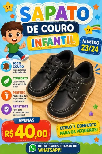 Sapato infantil couro 23/24
