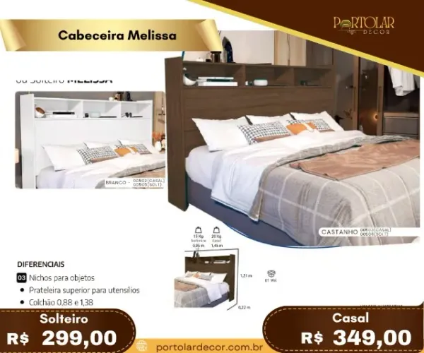 Cabeceira Melissa a pronta entrega