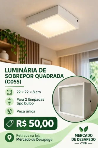 Luminária de sobrepor quadrada