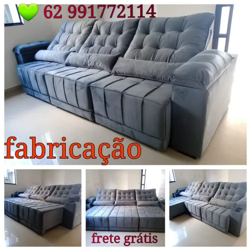 Exclusividade sofá retrátil e reclinável molas no acento tecido veludo 