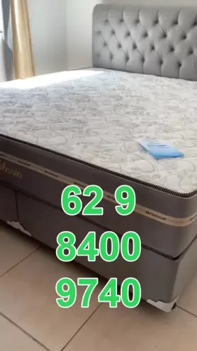 Cama Box Casal com conforto de alto padrão e pronta entrega! Chame no zap!