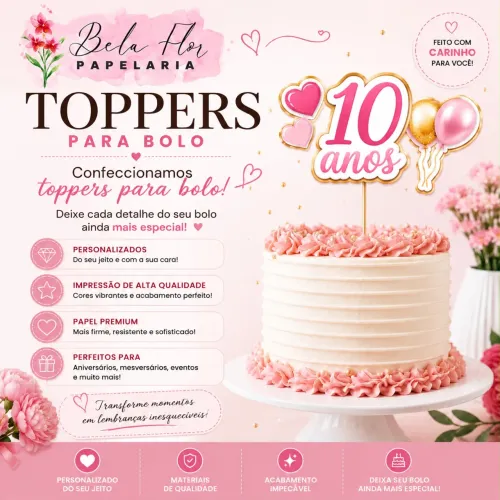 Topper para bolo