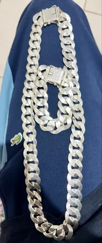 Corrente e pulseira de prata 400 gramas