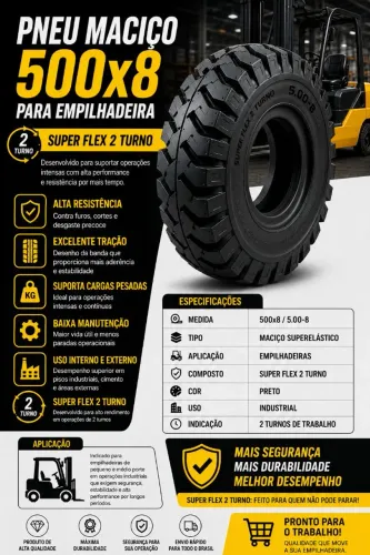 Pneu maciço 500 x 08