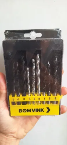 Kit Jogo De Brocas C/ Estojo Madeira Concreto e Aço Bom-500