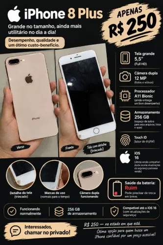 iPhone 8 Plus Rosa Gold 256Gb