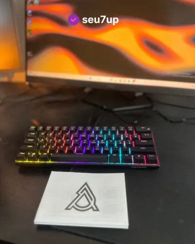 Teclado gamer rgb mecanico Ajazz NK61 preto