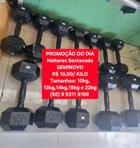 Halteres sextavado de ferro seminovo