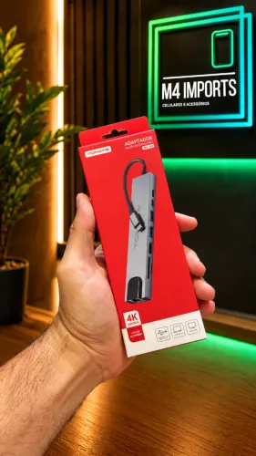 HUB ADAPTADOR MULTIFUNCIONAL 8 EM 1 - TOMATE