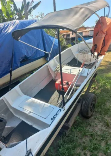 Bote 4,40m com motor evinrude 30hp e carreta