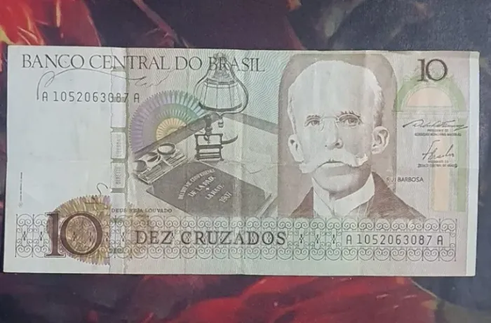 Nota de 10 Cruzados Antiga Colecionador Rara Valor Histórico