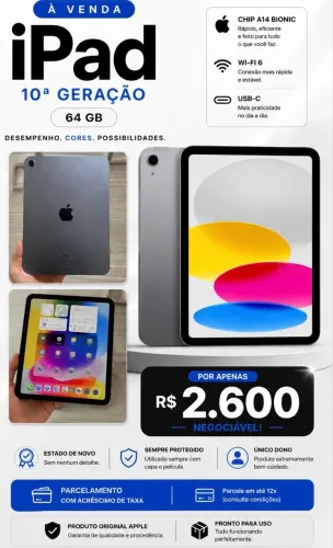 iPad 10 - Cinza - Seminovo 