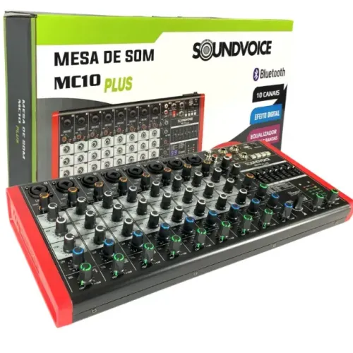 Mesa De Som 10 Canais Soundvoice Mc10 Plus