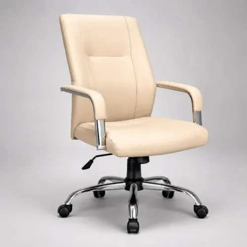 Cadeira Executiva Premium Slim Off White Giratória