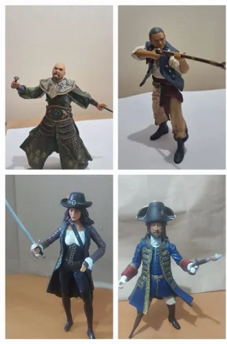 Action figure piratas do caribe disney 4 personagens