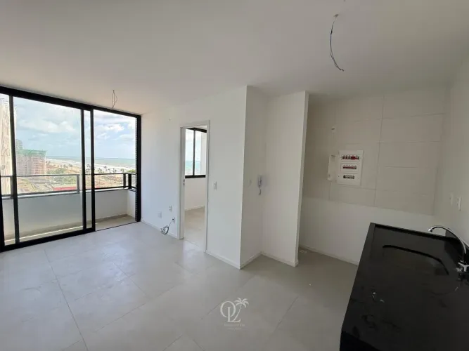 Apartamento Quarto/Sala com vista para o mar