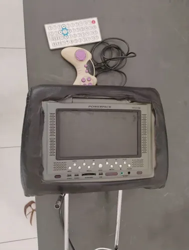 Encosto de Cabeça com Tela DVD Powerpack HETVD-7088 + Controle e Joystick