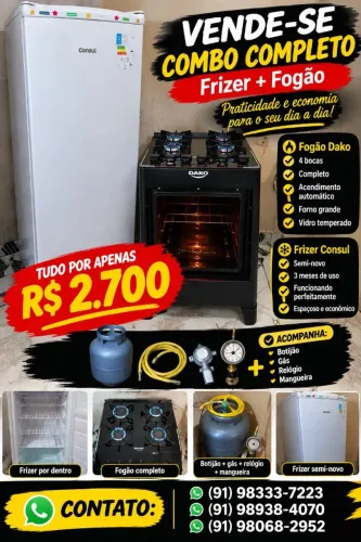 Frizeer e fogão completo..