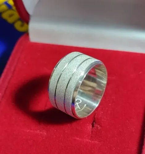Alianças De Prata 950 De Lei Modelo Quadrada 12 Mm Larga