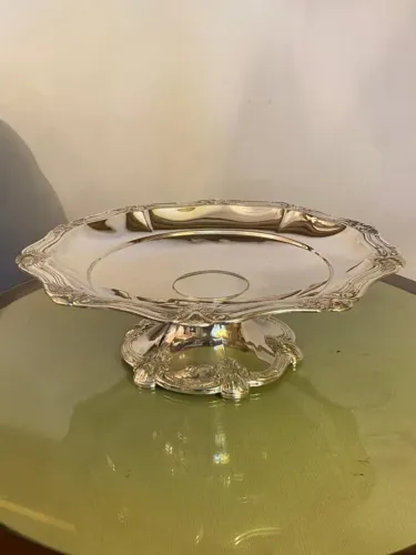 Fruteira ou centro de mesa espessurada a prata