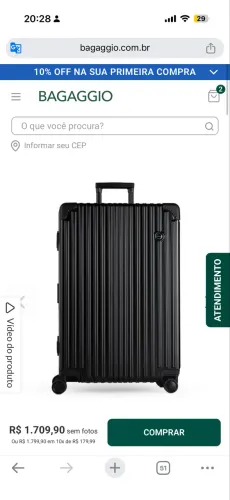 Mala Grande de Policarbonato 4 Acessar ? Rodas Kyoto Preta | Bagaggio