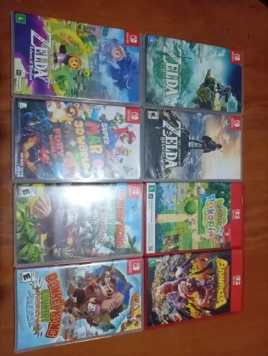 Lote de 8 jogos Nintendo switch - Zelda Donkey Kong Pokopia Mario (venda apenas do lote)