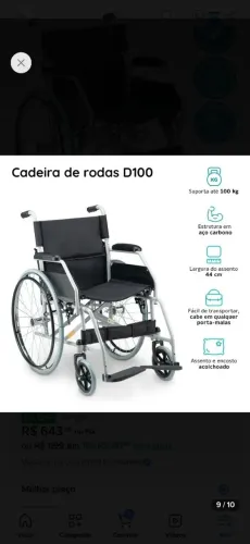 Cadeira de Rodas Dellamed D100