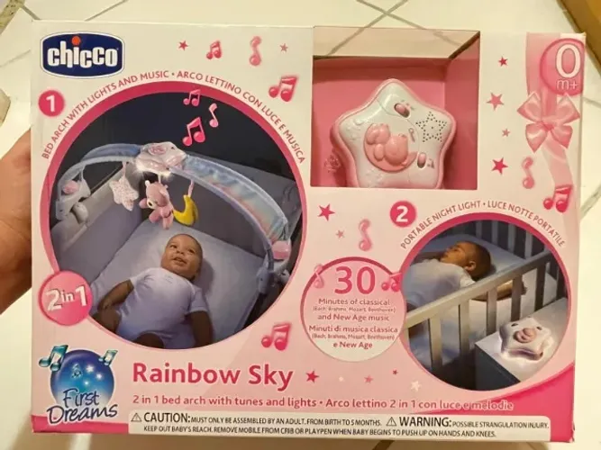 RARO - Arco Móbile Musical Chicco Rainbow Sky (Como Novo + Caixa)