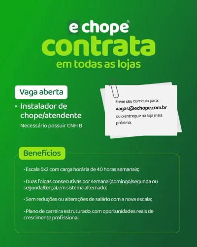 Entregador/instalador de chope 