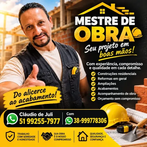 Juli Cláudio reformas e construções pinturas colocações de pedras decorativas porcelanatos
