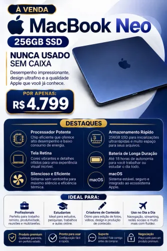 MacBook Neo 256gb Sem Uso